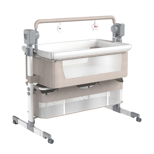 Automatic Rocking Recliner Crib Remote Control Baby Bassinets and Cradles with Bluetooth Music Speaker