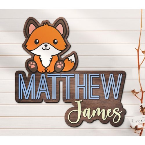 Custom Fox Wooden Nursery Name Sign Personalized Woodland Animal Wood Home Decoration Crib Baby Shower Birthday Boy Girl Kid Room Decor Gift - Etsy