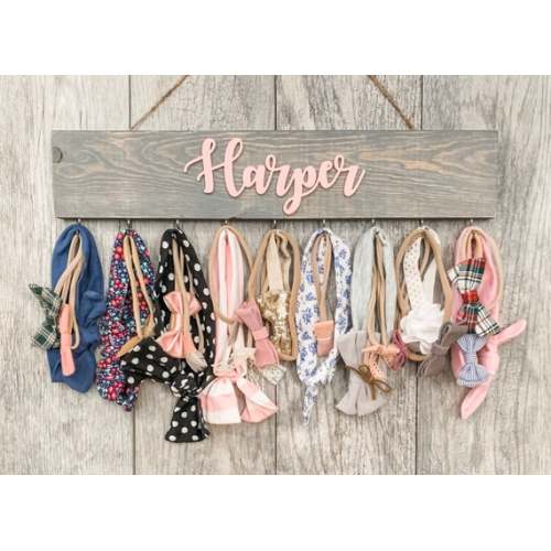 Personalized Headband Organizer Baby Girl Gift Bow Organizer Nursery Wall Decor Baby Girl Gift Headband Holder Bow Holder Baby Shower Gift