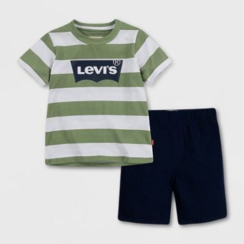 Levi's® Baby Boys' Graphic Short Sleeve Top & Bottom Set - White/gray 6m