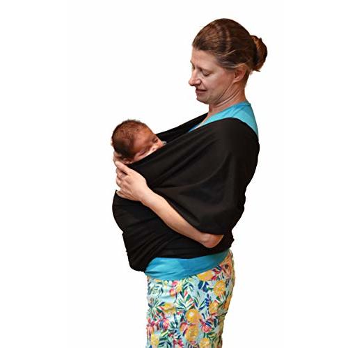 Baby Wrap Carrier Soft, Stretchy, Cotton Baby Wrap, Baby Sling, Nursing Cover Up for use with Newborn-Toddler: Evenly distributes Weight for More Comfortable Carrying (Black)