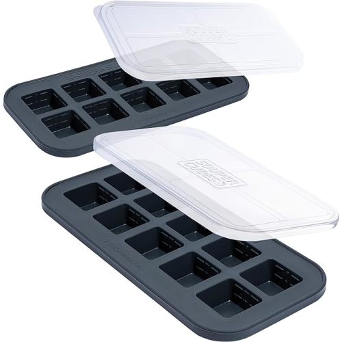 Souper Cubes 2 Tbsp. Silicone Freezer Molds - Silicone Baby Food Freezer Tray - Charcoal – 2-Pack
