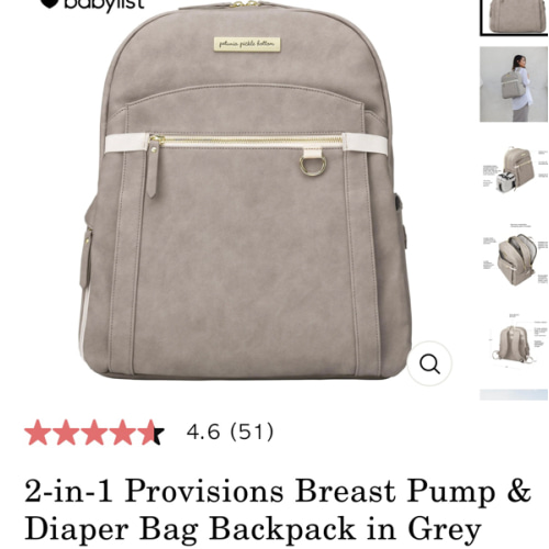 2-in-1 Provisions Breast Pump & Diaper Bag Backpack in Grey Matte Leatherette