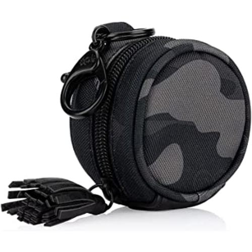 Itzy Ritzy Chelsea + Cole Camo Pacifier Case with Clip; Pacifier Charm Pod Includes Clasp, Measures 2.5" in Diameter & Holds 2 Pacifiers; Camo