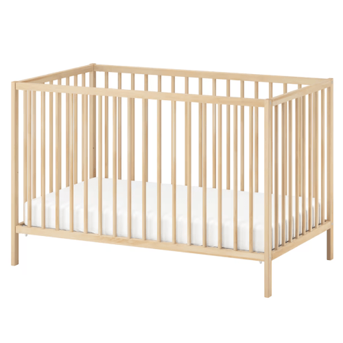 SNIGLAR Crib - beech 27 1/2x52 " convertible crib to toddler bed