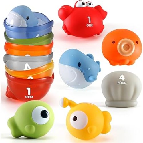 Pool Toys for Toddlers 1-3 - No Hole Floating Bath Toys for Baby 12-18 Months - Educational Learning Toys for 1 2 3 Year Old Easter Gifts