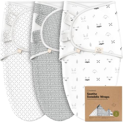 3-Pack Organic Baby Swaddle Sleep Sacks - Swaddles for Newborns, Infant 0-3 Months, Baby Girls, Boys, Soft & Snug Newborn Sleep Sack, Nursery Swaddling Blankets (Nordic, XS)