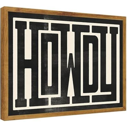 UUENPIH Western Wall Art Howdy Wall Art Modern Wall Decor Southern Home Decor Ranch Wall Decor Howdy Poster Modern Farmhouse Canvas Painting Home Decor for Bathroom Living Room 16x12 in Unframed