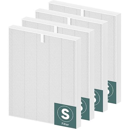 4 Pack C545 True HEPA Replacement Filter S Compatible with Winix C545, B151, P150, 9300 Air Purifier Replacement for Winix S Filter Part 1712-0096-00 and 2522-0058-00 by Funmit
