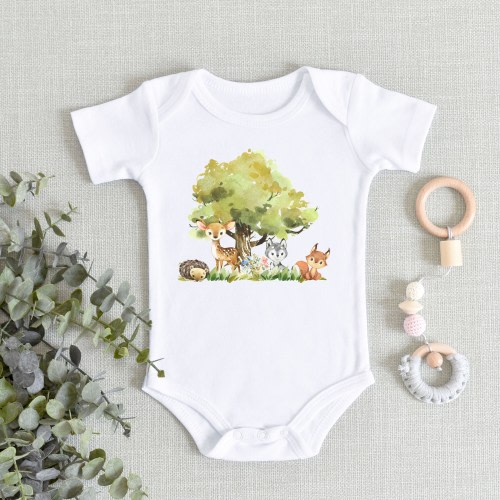 Woodland Animals Baby ONESIES® Brand Bodysuit - Forest Animals Baby Bodysuit - Woodland Themed Baby Outfit - New Baby Boy - Cute Shower Gift