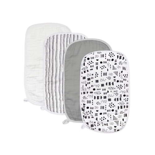 Honest Baby Clothing Organic Cotton Boy/Girl Multi-Layer Woven Burp Cloths, One Size, 4-Pack