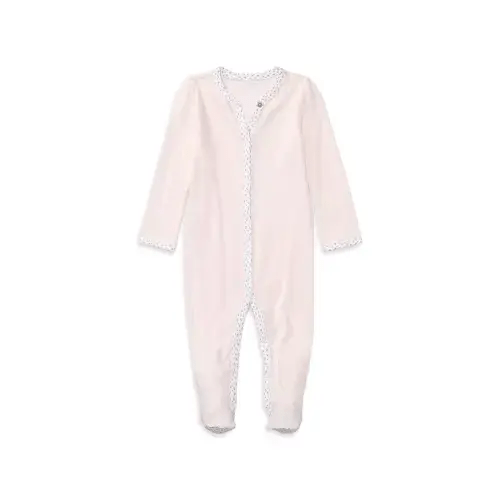 Girls' Floral Trim Coverall - Baby 3M