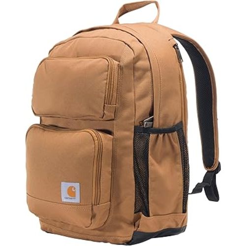 Carhartt 28L Backpack, Durable Pack with Laptop Sleeve and Duravax Abrasion Resistant Base, Everyday Dual Compartment Brown, One Size