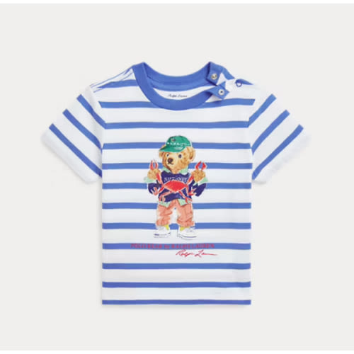 Polo Bear Striped Cotton Jersey Tee