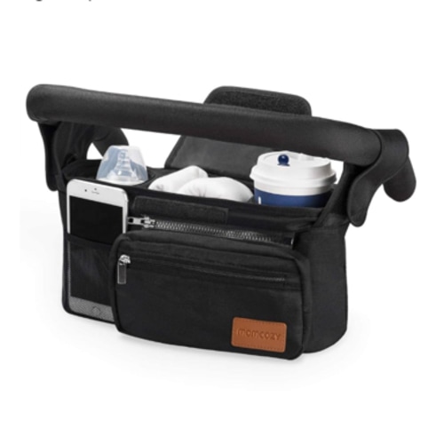 Momcozy Universal Stroller Organizer with Insulated Cup Holder Detachable Phone Bag & Shoulder Strap, Fits for Stroller like Uppababy, Baby Jogger, Britax, BOB, Umbrella and Pet Stroller
