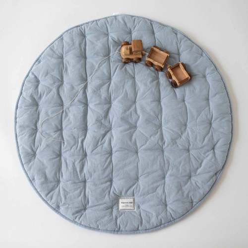 Quilted Cotton Baby Play Mat – Sky Blue | Soft, Breathable & Machine Washable