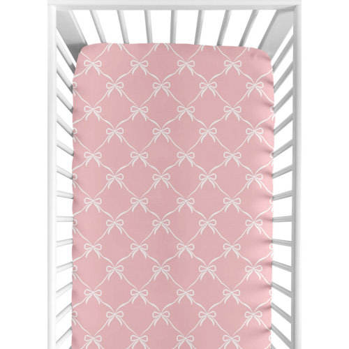 Sweet Jojo Designs Ballerina and Ballet Bows Pink Fitted Crib Sheet | Wayfair
