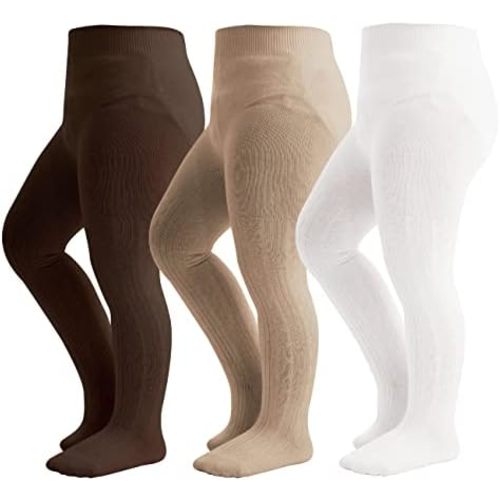 Baby Tights Toddler Cable Knit Leggings 2/3 Pack Cotton Seamless Stockings Pantyhose for Infants Toddlers