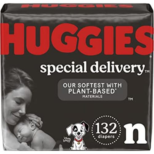 Hypoallergenic Baby Diapers Size Newborn (up to 10 lbs), Huggies Special Delivery, Fragrance Free, Safe for Sensitive Skin, 132 Ct