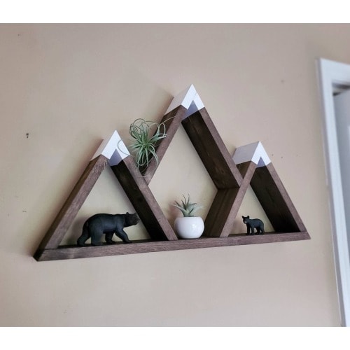 Mountain Wall Art, Mountain Wall Decor, Mountain Shelf, Bedroom Wall Decor, Nature Wall Decor, Wooden Mountains, Handmade Wooden Shelf
