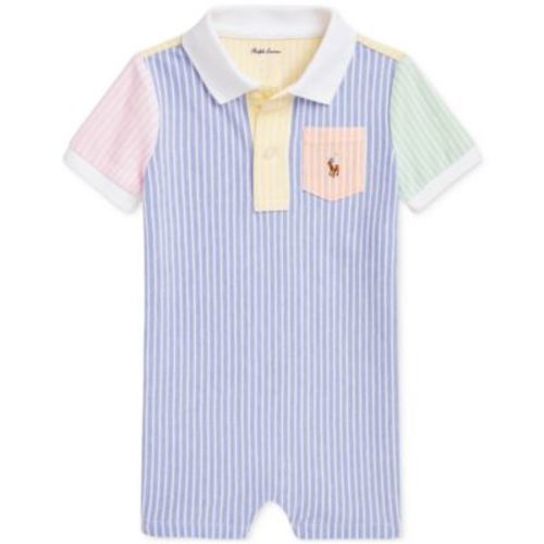 Baby Boys Striped Mesh Shortall