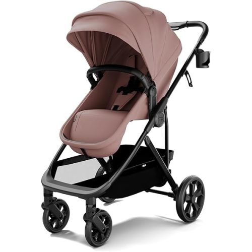 Mompush Wiz Pro 2-in-1 Baby Stroller, Full-Size All-Terrain Premium Stroller with Newborn Mode and Reversible Seat, Snack Tray Included, Large UPF 50+ Canopy & Storage Basket