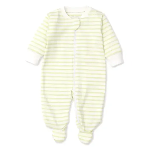 Kissy Kissy | Love Basics Green Stripes Zip Footie
