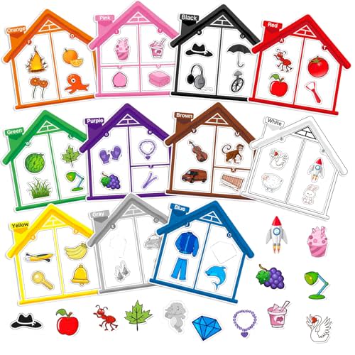 Oranwell Magnetic Sorting Toys Set - Color Recognition Magnets Alphabet Color Shape Sorting Letter Learning Matching Toys for Refrigerator Whiteboard