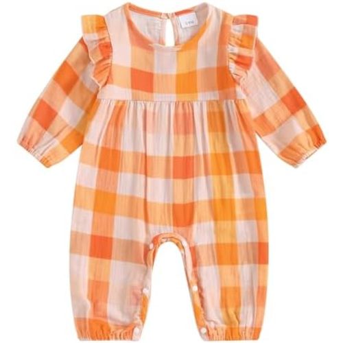 BemeyourBBs Newborn Infant Baby Girl Romper Ruffle Long Sleeve Jumpsuit Cute One Piece Outfit Fall Spring Clothes