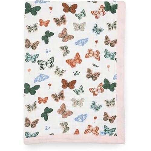 Amazon.com : Little Unicorn Newborn Receiving Quilt | Ultra- Soft, Multi-Layered Muslin Fabric | Gift for Newborns & on-The-go (Butterflies) : Baby