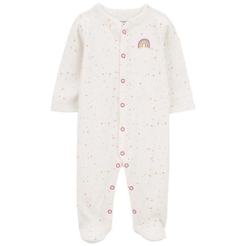 Baby Rainbow Snap-Up Footie Sleep & Play Pajamas - 3M - Style,Ivory