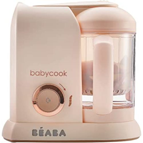 BEABA Babycook Solo 4 in 1 Baby Food Maker, Baby Food Processor Steamer Puree Blender, Lrg Capacity 4.5 Cups 27 Servings in 20 Mins, Auto Steam Cooking, Baby Food Puree Maker, Rose Gold