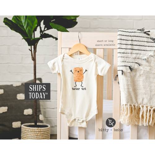 Tater Tot Baby Bodysuit, Food Baby Bodysuit, Funny Baby Clothes, Funny Baby Romper, Unisex Baby Bodysuit, Hipster Baby Clothes, French Fry