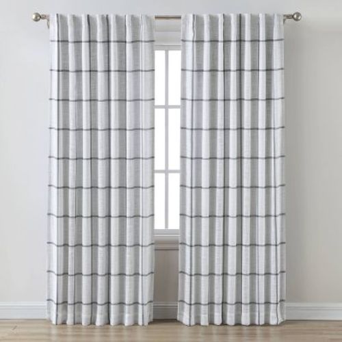 1pc 50"x108" Blackout Window Curtain Panel Gray - Threshold™: Modern Solid Drapes, Recycled Polyester, OEKO-TEX Certified