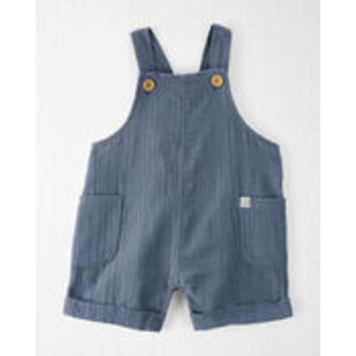 Coastal Blue Baby Organic Cotton Gauze Shortalls in Blue - 9M | carters.com