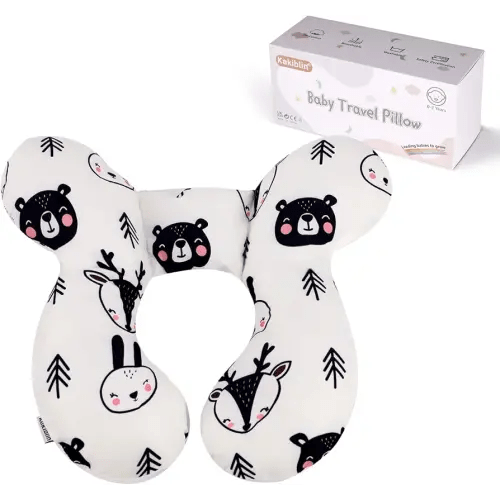 KAKIBLIN Baby Travel Pillow for Head and Neck Support Pillow for Pushchair,Car Seat,Travel(Bear)