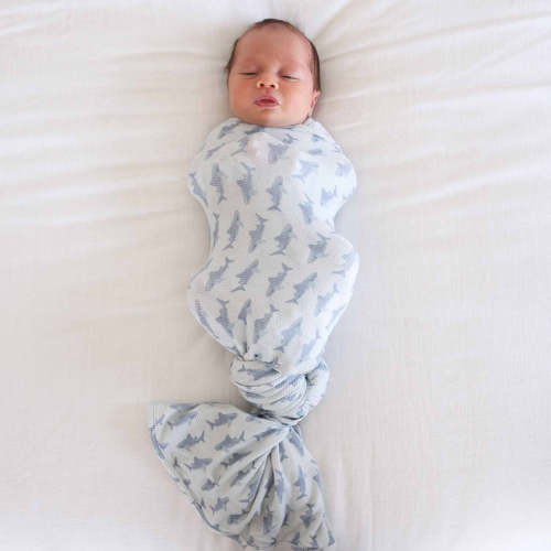Fins Up Waffle Bamboo Oversized Swaddle Blanket