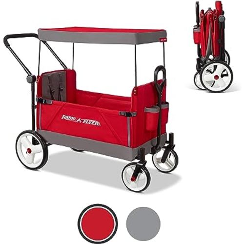 Amazon.com: Radio Flyer Convertible Stroll 'N Wagon, Red