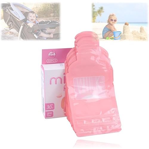 30pcs Pink Milk Powder Storage Bag, Disposable Milk Powder Bags Portable Milk Powder Storage Bag for Day Care and Family Trip