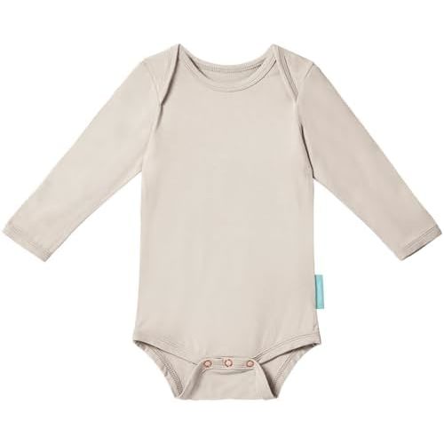 Supersoft Long Sleeve Baby Bodysuits, Premium Bamboo Rayon Bodysuit Unisex Boy Girl 0-3-6-9-18-24 months, 6-pack