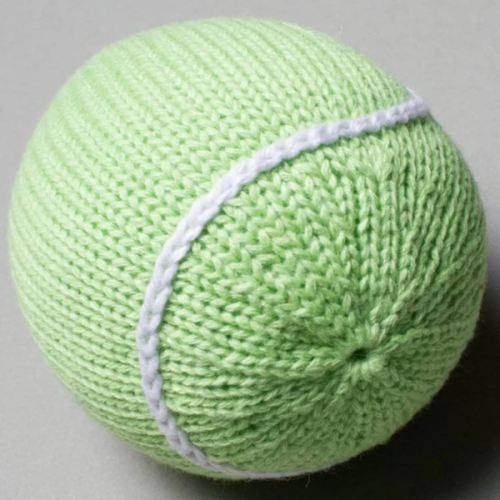 Shop Organic Tennis Ball Rattle Baby Toy | Estella