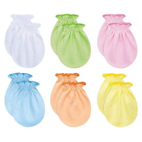 RATIVE No Scratch Mittens and Caps 100% Cotton for Newborn Baby 0-6 Months Boys Girls