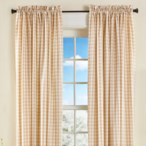 Cabin Check Rod Pocket Curtains