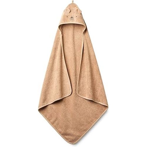 Baby Hooded Towel – Organic Cotton Baby Bath Towels – Baby Towels, Baby Bath Towels for Baby Boy, Baby Girl, 32" x 32" Super-Soft and Absorbent Baby Towels for Newborn(Bear - Natural)