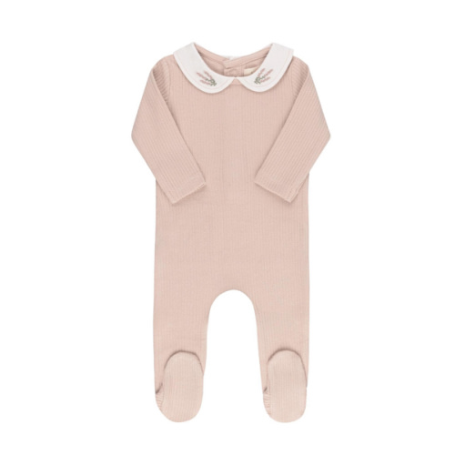 Unisex Organic Cotton Embroidered Collar Collection Footie - Baby