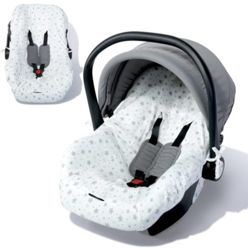 Orzbow Baby Car Seat Cover Liner, Universal Fit Carseat Protective Cover, Made of 100% Cotton - Breathable Prevent Wear & Dirt Suitable Travel Systems (0-12m), Easy to Clean, Machine Washable, White