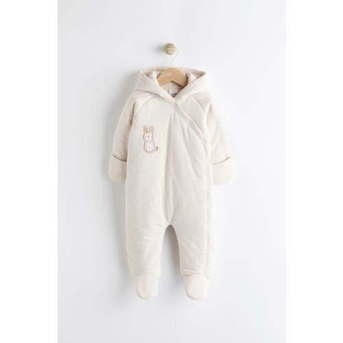 Mink Brown Baby Jersey Wrap Pramsuit