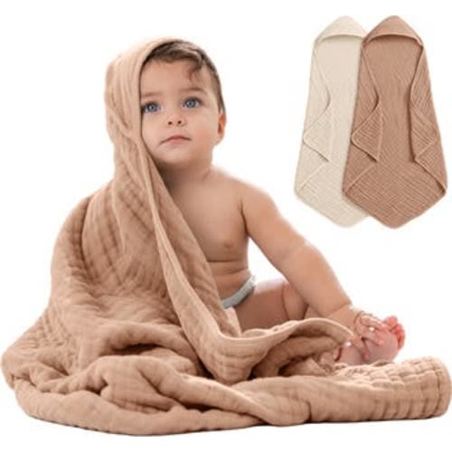 Hooded Baby Towels - 6 Layers, Pack of 2