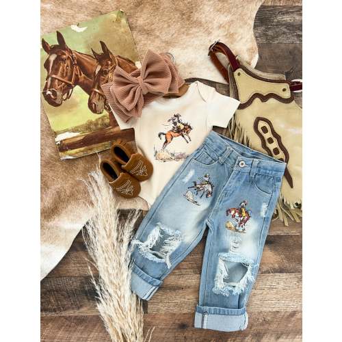 The Cowboys Denim Distressed Jeans(Kid)