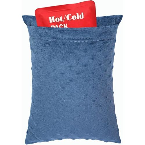 Hysterectomy Pillow Pocket Tummy Pillows, Hysterectomy Recovery Gifts, Ice Pack Not Included, Small Portable Abdominal Cushion After Surgery Post C-Section Women Minky Dot Denim Blue